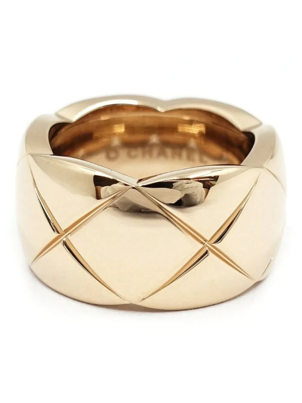 Chanel 18K Pink Gold Coco Crush Ring Large